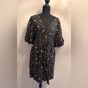 Madewell Black Floral Dress